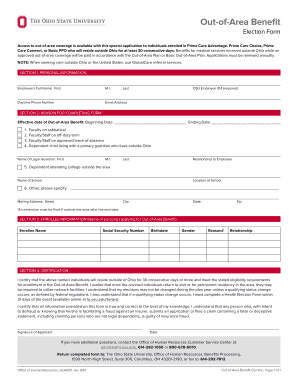 Out-of-Area Benefit Election Form