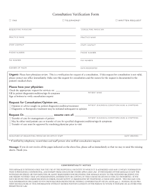 Consultation Verification Form