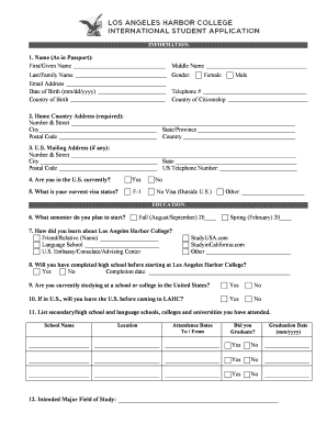 Los Angeles Harbor College Application Form