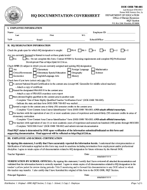 Hq documentation coversheet - Hawaii State Department of Education