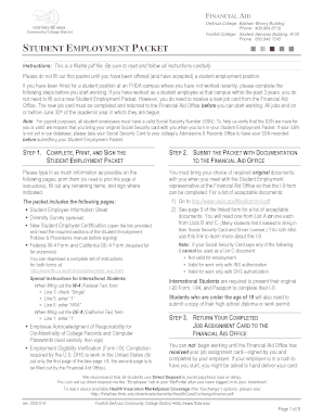 Student Employment Packet