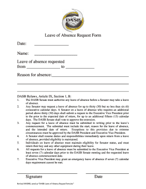 Request for leave of absence - leave applicarion email in college form