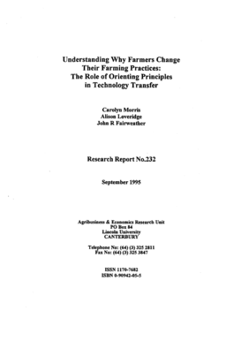 Understanding why farmers change their farming practices : the role ... - researcharchive lincoln ac