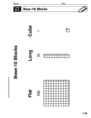 Base-10 Blocks Flat Long Cube