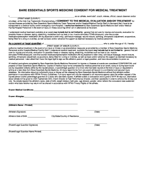 REQUIRED Consent for Medical Treatment Form - Indy Cup
