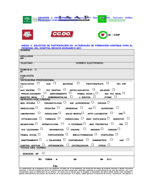 CONVOCATORIA DE ACTIVIDADES DE FORMACI N INTERNA PARA EL PERSONAL DEL HOSPITAL INFANTA MARGARITA EN EL MARCO DEL IV ACUERDO DE FORMACI N CONTINUA EN LAS ADMINISTRACIONES P BLICAS 2011 2 SEMESTRE