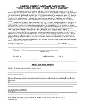 Medical Release Adult Form - Quiet Heart - quietheart