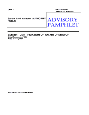 Syrian Civil Aviation AUTHORITY ADVISORYADVISORY PAMPHLET - scaa