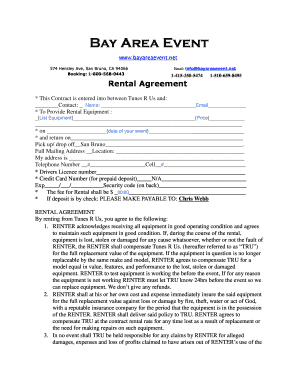 Dj contract agreement - Bay Area Event bRental Agreementsb - California Disc Jockey