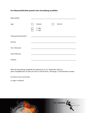 Volleyball Tournament Registration Form