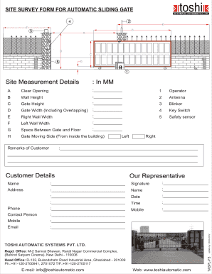 Site Survey Form for Sliding Gatecdr