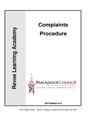 RLA Complaints Procedure 2014 - Revoe Learning Academy - revoelearningacademy co