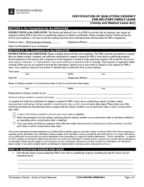 INSTRUCTIONS to the EMPLOYER: The Family and Medical Leave Act (FMLA) provides that an employer may require an - hr ahsc arizona