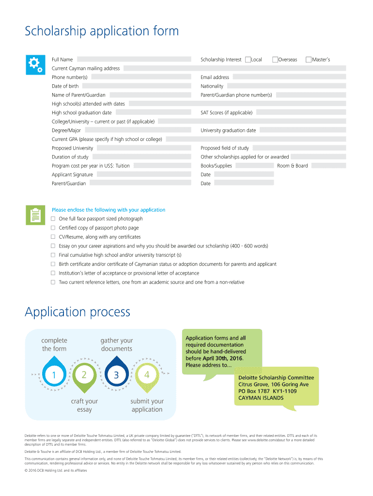 Fillable Online 2016 Cayman Scholarship Brochure 2016 Cayman
