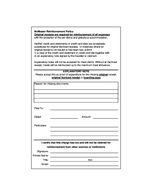 McMaster Reimbursement Policy: - fhs mcmaster