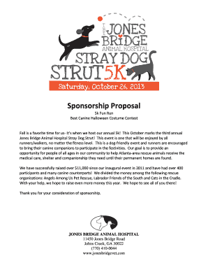 Sponsorship Proposal - Jones Bridge Animal Hospital