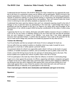 Entry slip template - The BMW Club Snetterton 'Ride Friendly' Track Day 17 August 2015 - thebmwclub org