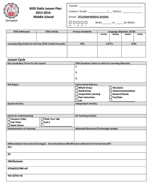 Ticket order form template - Lesson Plan Template - Stillman Middle School