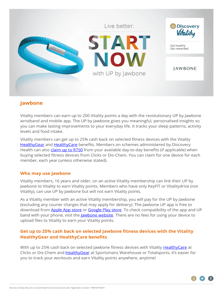 Fillable Online Vitality members can earn up to 200 Vitality points a