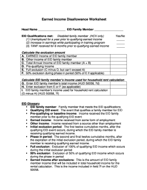 Earned Income Disallowance Worksheet Fill Online Printable Fillable Earned Income Disallowance Worksheet Fill Online Printable Fillable