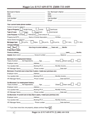 Fillable Online Mortgage application worksheet Fax Email Print - pdfFiller