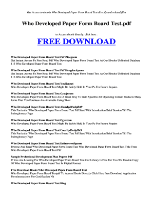 Free Download Books WHO DEVELOPED PAPER FORM BOARD TESTPDF WHO DEVELOPED PAPER FORM BOARD TEST PDF - kapalselam esy