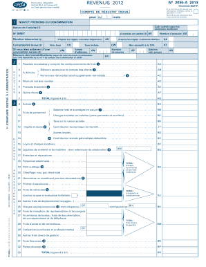 French Tax Form 2035-A 2012