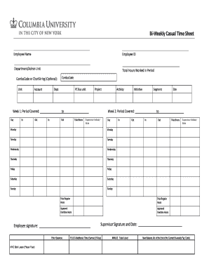 Bi-Weekly Casual Time Sheet - bColumbiab bNanob Initiative - nano columbia