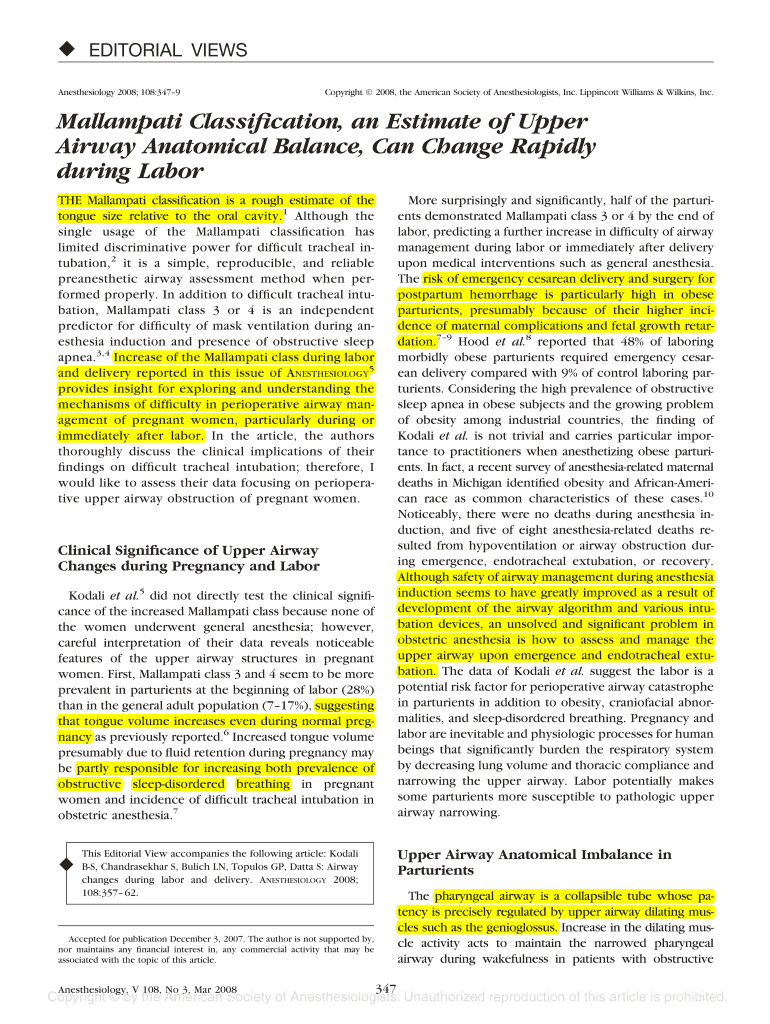 Fillable online mallampati classification an estimate of upper fax