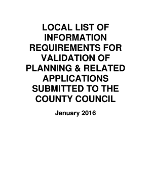 Validation checklist for planning bapplicationsb submitted to the county bb