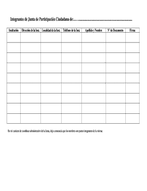 Junta de Participación Ciudadana Membership Form