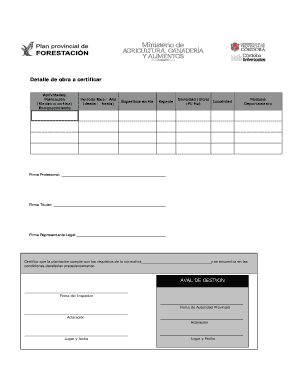 Work Certification Detail Form