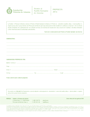 Premio al Pueblo Ejemplar de Asturias Nomination Form