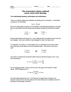 Conversion factor method