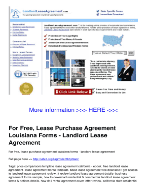 Purchase agreement example - For Free Lease Purchase Agreement Louisiana Forms - Landlord Lease Agreement