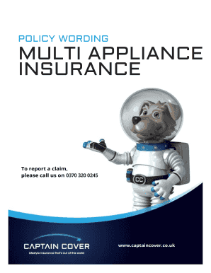 POLICY WORDING MULTI APPLIANCE INSURANCE - Captain Cover - captaincover co