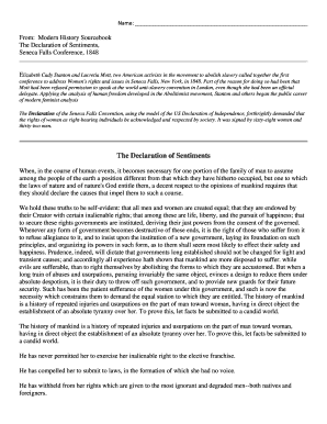 Fillable Online The Declaration of Sentiments - Mr Barikmos Eclassroom ...