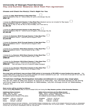 View the 2016 All-Access Summer Meal Plan ... - UGA Food Services