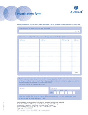 Staff transition plan - Nomination form - Sterling Assurance - sterling-assurance co