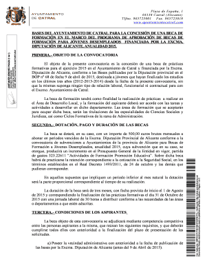 Catral Scholarship Application Form 2015