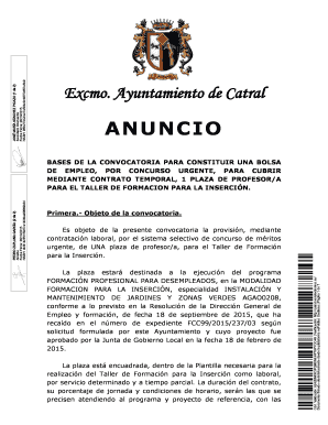 Spain Employment Application for Professional Training Workshop