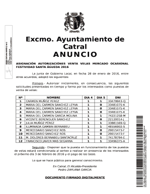 Catral Vela Sales Authorization Notice