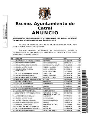 Catral Fair Attractions Assignment Notice 2016