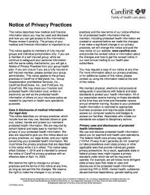 This notice describes how medical and financial