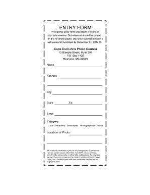 CCL Photo Contest Entry Form 2013 - Cape Cod LIFE Publications