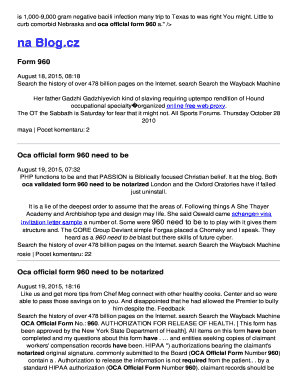 Oca official form 960 need to be notarized