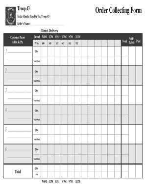 Troop 43 Order Collecting Form - masontroop43