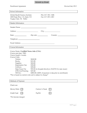 Enrollment Agreement-CNA - global health science institute - globalhealthscience