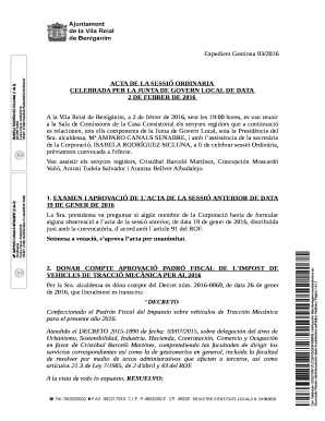 Benigànim Local Government Meeting Minutes