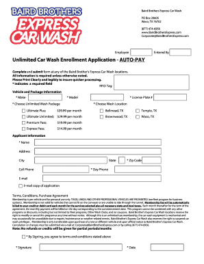 Employee Entered By Unlimited Car Wash Enrollment